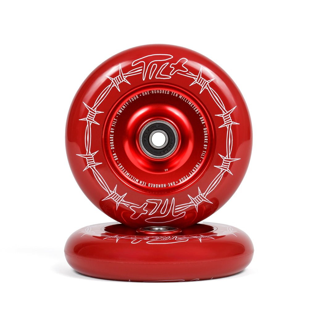 Durare Wheels - Barbed Crimson 24 × 110 - TILT Scooters